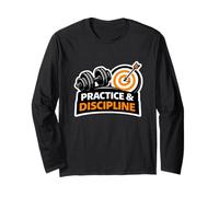 Practice and Discipline Mindset Emblem for Focused Achievers Long Sleeve T-Shirt