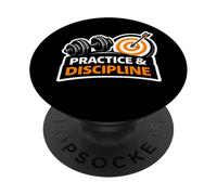 Practice And Discipline Mindset Emblem For Focused Achievers PopSockets Adhesive PopGrip
