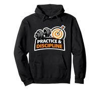 Practice And Discipline Mindset Emblem For Focused Achievers Pullover Hoodie