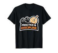 Practice and Discipline Mindset Emblem for Focused Achievers T-Shirt
