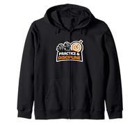 Practice And Discipline Mindset Emblem For Focused Achievers Zip Hoodie