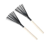 Practice Drum Brush Pair Featuring Nylon Bristles, Wood Handles, Percussion Control for Quiet Use, Ensemble Work Use Percussion Brush Pair Nylon Bristle Wood Handle Drum Accessory Soft Response Rhythm