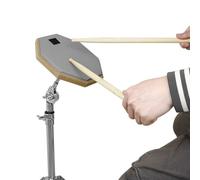 Practice Drum Pad with 4 Drumsticks, 12in/30cm Silent Drummer Practice Pad, Wood Foam Drum Mat for Beginners (Grey)