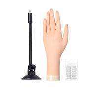 Practice Hand Acrylic Nails, Fake Nail Hand, 10.24 x 2.17 Inches Strong Suction Cup, Flexible Silicone Fingers with Jelly Glue for Realistic Grip, Students and Salon Use, Skin Tone