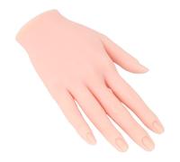 Practice Hand for Acrylic Nails, Nail Trainning Hand, Flexible Silicone Mannequin Hand with Nail Tips for Manicure Practice, Suitable for Beginners and Professionals
