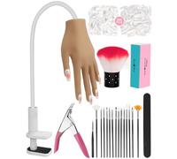 Practice Hand for Acrylic Nails, Silicone Hand for Nail Practice, Nail Tips Won't Fall off Nail Hand, Flexible Nail Practice Hand for Beginners,13.7 x 6.29 x 1.88in