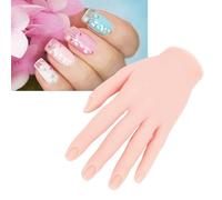 Practice Hand for Nails, Silicone Female Mannequin Life Size Model Left Hand for Beginners Salon Artists