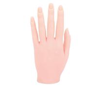 Practice Hand for Nails Silicone Female Mannequin, Life Size Model Left Hand with Embedded Nail Groove, Bendable Fingers for Beginners Salon Artists, Reusable Nail Art Training Too