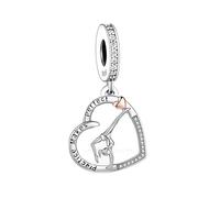 Practice Makes Perfect I Love You Heart Dancer Gymnastic Gymnadst Ballet Charm Bead Pendant 925 Sterling Silver Dangle Compatible With Pandora Charm Bracelet