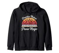 Practice Makes Piano Magic Music Teacher Student Zip Hoodie