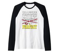Practice Makes Prefect, Perfect Funny Typo Teacher Quote Raglan Baseball Tee