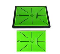 Practice Mat with Gripping Silicone Base | Black Directional Arrows and Alignment Lines, Reviewable Swing Record, Practice Before a Round of Golf