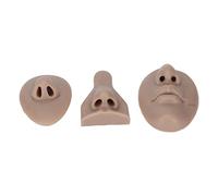 Practice Nose Model, Simulation Versatile Set of Odorless 3D Silicone Nose Models for Nose Suture Practice (Dark Skin Colour)