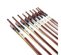 Practice Playing Violin Bow 10pcs Professional Brazilwood 4/4 3/4 1/2 1/4 Violin Bow Ebony Frog White Horesehair(3-4)