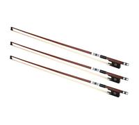 Practice Playing Violin Bow 3PC Brazilian Wood Violin Bow Natural White Mongolian Horse Hair 4/4 Full Size Great Balance