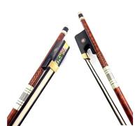 Practice Playing Violin Bow 4/4 3/4 1/2 Double Bass Violin Bow Professional Brazilwood Carbon Fiber White/black Horsehair(Type 27)