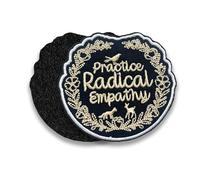 Practice Radical Empathy Patch 3 Inches Bird Floral Activist Social Justice Equal Rights Human Rights Iron On/Sew On Embroidery Fabric Applique Morale Patches for Backpack (Hook and Loop)