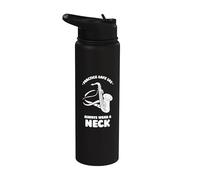 Practice Safe Sax Always wear a Neck - Saxophone Stainless Steel Insulated Water Bottle