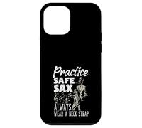 Practice Safe Sax Always Wear A Neck Strap Funny Saxophone Case for iPhone 12 mini