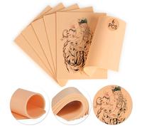 Practice Skin for Tattooing 3 MM, 6 PCS Thicker Design With A Realistic Feel And Easy to Color, Fake Skin Tattoo Perfect for Both Professional Tattoo Artists And Beginners