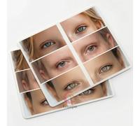 Practice Skin with 3 Pairs of Realistic Eye Patterns for Brows and Eyeliner Training, Premium Silicone Sheet for Tattoo Microbladin Beginners,1.0mm Thick Professional Design Template (3PCS Design #1)
