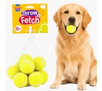 Practice Tennis Balls for Dogs & Cats, Pressure Less Soft Rubber Training Toy Durable Lightweight Floating Balls, for Puppies Beginner Lesson Indoor & Outdoor Playing Balls (20)