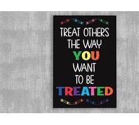 Practice The Golden Rule, Establish Classroom Rules, and Prepare for A New School Year Metal Tin Sign Wall Decor for Garage Man Cave Bar Kitchen 8x12 Inches.