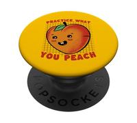 Practice What You Peach Cute Pun Fruit Design PopSockets Adhesive PopGrip
