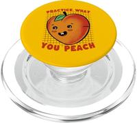 Practice What You Peach Cute Pun Fruit Design PopSockets PopGrip for MagSafe