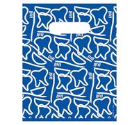 Practicon 11096124 Dental Drawings Scatter Print Patient Bags, 8" x 10" (Pack of 100)