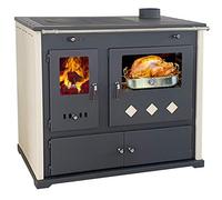 Practik Lux Wood Stove with Baking Compartment and Hob 9.5 kW Fireplace Oven Permanent Burning Oven Workshop Stove Swedish Stove Cottage Oven Heating Oven
