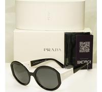 Prada Black Oversized Sunglasses White Round Milano SPR 22X PR22XS YC4-5S0