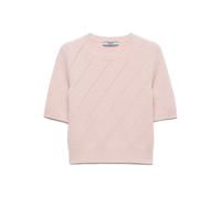 Prada diamond-pattern short-sleeved sweater - Pink 36-38-40-42-44