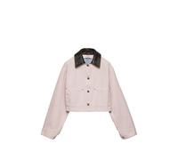 Prada leather collar patch-pockets jacket - Pink 36-38-40-42-44