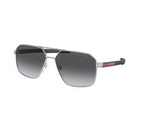 Prada Linea Rossa Man PS 55WS 1BC06G Sunglasses Metal Silver Grey Geometric Polarized Shaded