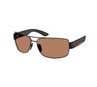 Prada Linea Rossa Man Prada Linea Rossa PS B52S 1BO20D Sunglasses Metal Black Brown Geometric Normal