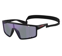 Prada Linea Rossa Man PS A03S 1BO10J Sunglasses Injected Black Blue Squared Normal