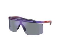 Prada Linea Rossa Man PS B06S 26H10J Sunglasses Injected Violet Blue Squared Mirror