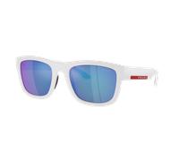 Prada Linea Rossa Man Sunglass PS 01ZS - Frame color: White Rubber, Lens color: Light Green Mirror Blue