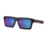 Prada Linea Rossa Man Sunglass PS 02ZSU - Frame color: Matte Black, Lens color: Light Green Mirror Blue
