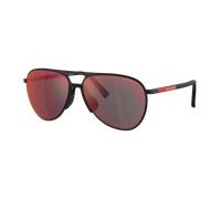 Prada Linea Rossa Man Sunglass PS 53ZS - Frame color: Rubbered Black, Lens color: Dark Grey Mirror Blue/Red