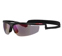 Prada Linea Rossa Man Sunglass PS A02S - Frame color: Matte Black, Lens color: Dark Blue Mirror Violet