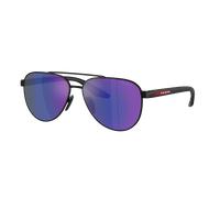 Prada Linea Rossa Man Sunglass PS A52S - Frame color: Black Rubber, Lens color: Dark Blue Mirror Violet