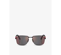 Prada Linea Rossa Prada Linea Rossa Pr A51S Square-Frame Metal Sunglasses Black