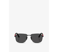 Prada Linea Rossa Prada Linea Rossa Pr A51S Square-Frame Metal Sunglasses Black