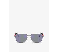 Prada Linea Rossa Prada Linea Rossa Pr A51S Square-Frame Metal Sunglasses Silver