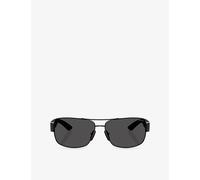 Prada Linea Rossa Prada Linea Rossa Ps 50Zs Rectangular-Frame Metal Sunglasses Black