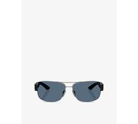 Prada Linea Rossa Prada Linea Rossa Ps 50Zs Rectangular-Frame Metal Sunglasses Grey