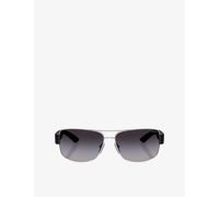 Prada Linea Rossa Prada Linea Rossa Ps 50Zs Rectangular-Frame Metal Sunglasses Silver