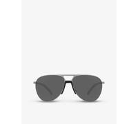 Prada Linea Rossa Prada Linea Rossa Ps 51Xs Linea Rossa Pilot-Frame Metal Sunglasses Grey